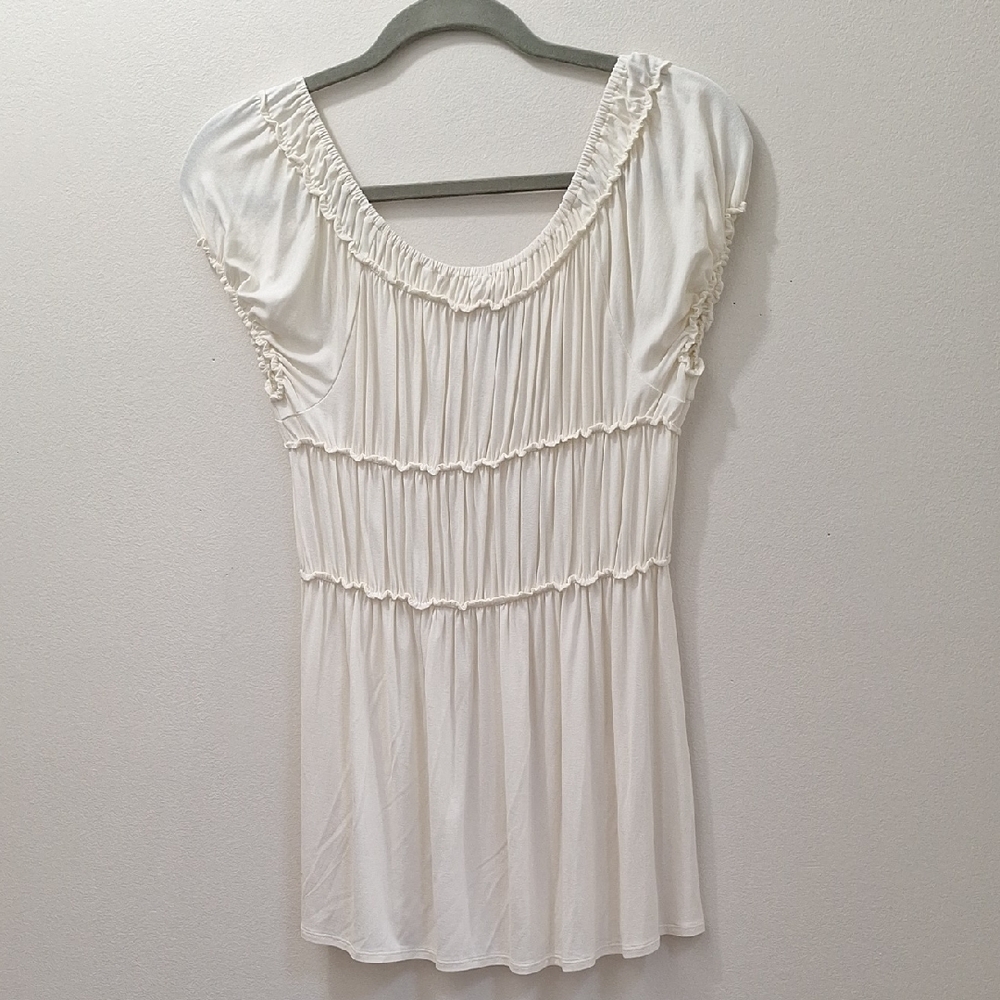 Max Studio Cream Ruched Blouse - Picture 4 of 6